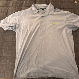 US Masters Men’s XL Light Blue Striped Polo Shirt